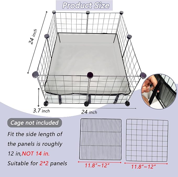 DZWLKJ Guinea Pig Cage Liner Tarp Bottom Waterproof and Washable Base Also for Rabbits, Bunny, Chinchesillas, Hedgehog, Ferrets and Other Small Animals.(24x24 inches)