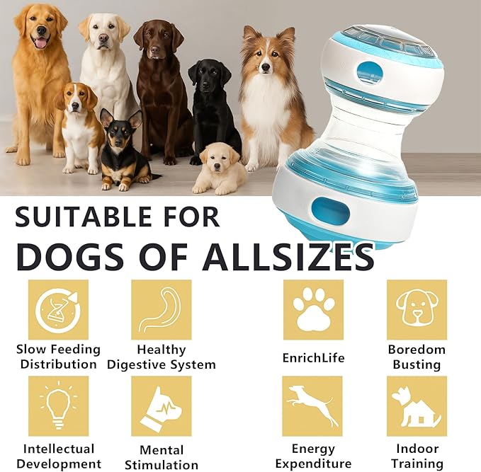 Kalimdor Interactive Dog Puzzle Toys for Boredom, Treat Dispensing Dog Toys, Dogs Enrichment Toy to Keep Them Busy, Treat Dispensing Slow Feeder,Mental Stimulation and Training (Blue)