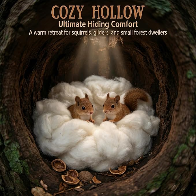 RAINFLOW 5OZ Natural Nesting Material - Bird Nesting Material,Cotton Animal Hamster Bedding,Nest Bedding for Wild Birds Rabbits,Sugar Gliders,Squirrels,Hamsters