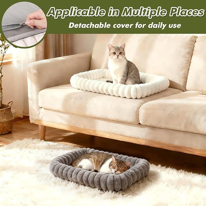 Zoratoo Cloud-Cuddle Cat Window Perch with 4-Sided Bolster, Zipper Design Cushion Window Seat for Window Sill, Sturdy Metal Frame & Easy Assembly Pet Hammock Bed for Indoor Cats (White, Large)