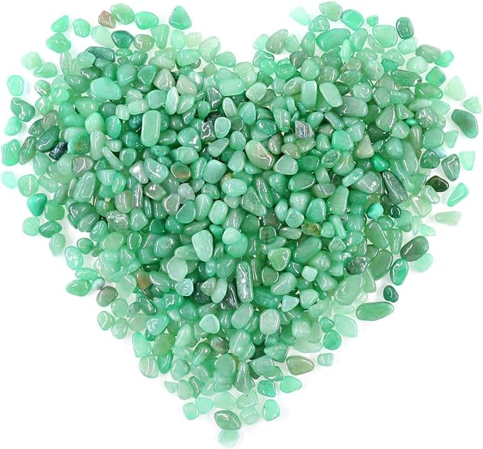 WAYBER Natural Crushed Green Aventurine Quartz Decorative Stones, 2 Pounds | Toxin-free, Colorfast, Great for Reiki Healing, DIY Crafts, Vase Filler, Aquarium Landscaping & Planter Décor
