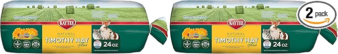 Kaytee All Natural Timothy Hay Plus Marigolds for Guinea Pigs, Rabbits & Other Small Animals, 24 Ounce (Pack of 2)