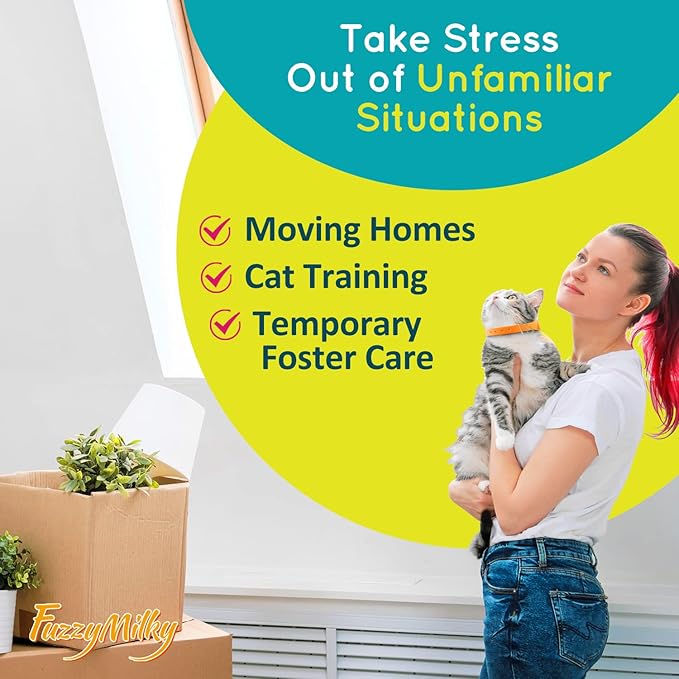 Calming Collar for Cats - Cat Calming Collar Infused with Synthetic Pheromones, Cat Pheromone Diffuser Necklace for Anxiety Relief, Travel, Keeping Quiet - 4 Weeks Supply Each Collar (Orange, 4P)