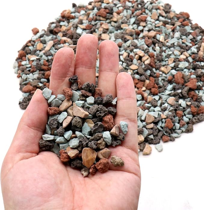 Mixed Color Lava Horticultural Lava Rocks for Plants, 1/5 Inch, 10 lbs