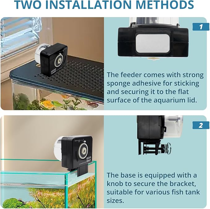 Automatic Fish Feeder for Aquarium, Auto Feeder Aquarium Tank,Up to 30 Feedings A Day,with Food Containers 150 ML Capacity, Fish Feeding Ring, Suitable for Fish Tank, Big Aquariums