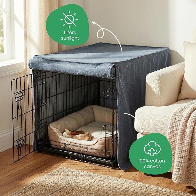 Molly Mutt Dragonstone Dog Crate Cover, GOTS-Certified 100% Organic Cotton Canvas Cover for Dog or Puppy Kennel and Cage, Washable, Free of Harmful Chemicals, XX-Large, Fits 48"x30"x33" Crate