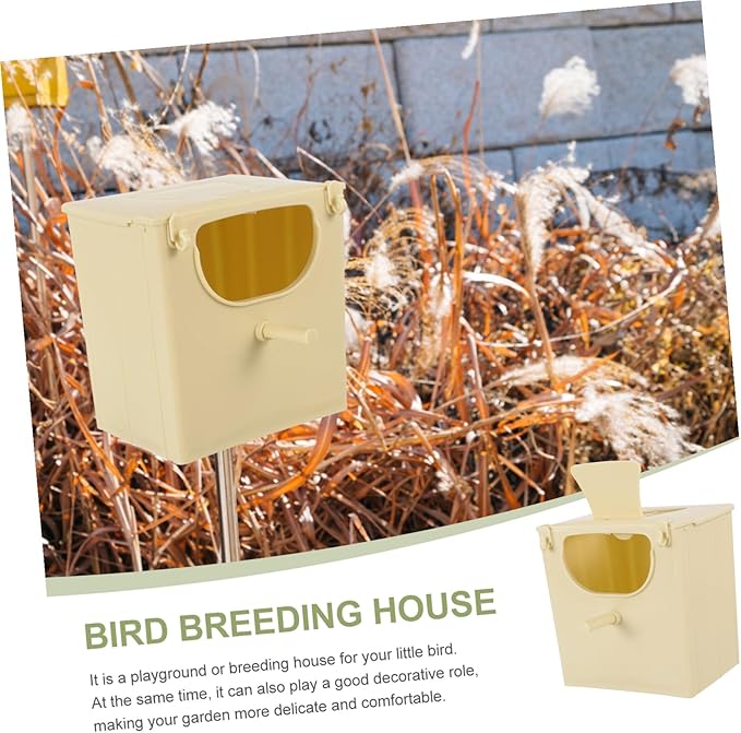 Plastic Bird Nesting Box for Small Birds Weatherproof Breeding Hut for Finches Sparrows Parakeets Lovebirds Cockatiels and Other Pet