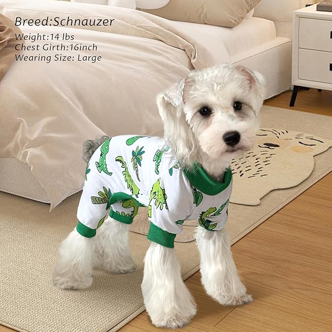 XPUDAC 4 Pack Dog Pajamas for Small Dogs, Puppy Clothes for Boy Girl Strechy Soft Pet Jumpsuit, Cat Onesie-XS