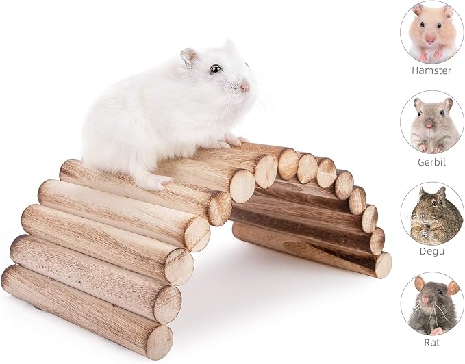 Niteangel Small Animal Climbing Toys - Suspension Bridge Ladder for Hamsters Gerbils Mice Rats Guinea Pigs or Other Small Pets (7.8'' x 3.9'')