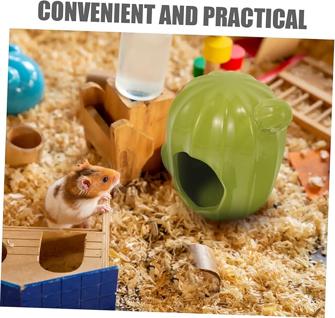 Ceramic Hamster Hideout Cactus-Shaped Cooling Nest for Small Pets Comfortable for Hamsters and Other Small Animals Decorative and Fun