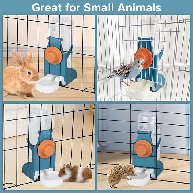 Kenond 17 oz Pet Water Bottle,Guinea Pig No Drip Water Bowl for Cage,Hanging Automatic Gravity Water Dispenser for Small Animals Rabbit Hedgehog Chinchilla Bunny Bird Canary Budgies