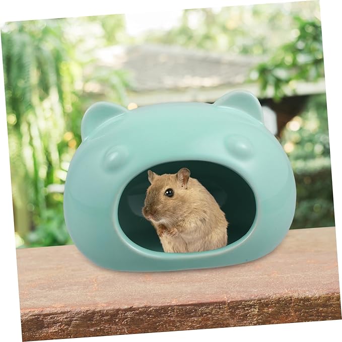 Happyyami Adorable Small Pet House Ceramic Hamster Habitat Lightweight Portable Hideout for Rats Mice Guinea Pigs