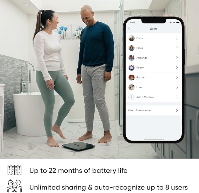 Wyze Smart Scale X - Digital Bathroom Scale for Body Weight, BMI, Body Fat, Muscle Mass, Heart Rate Monitor | Sync with Health Apps | Body Composition Analyzer for People, Baby & Pet, 400 lbs (Navy)