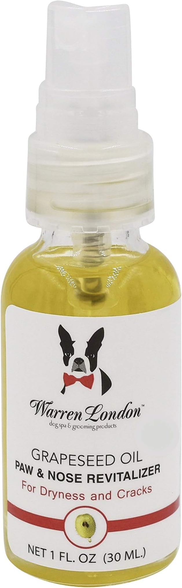 Warren London Nose & Paw Pad Moisturizer for Dogs - Grapeseed Oil & Essential Oil Blend - Instant Relief Revitalizing & Moisturizing Spray for Softer Dog Paws - Made in USA - 1oz
