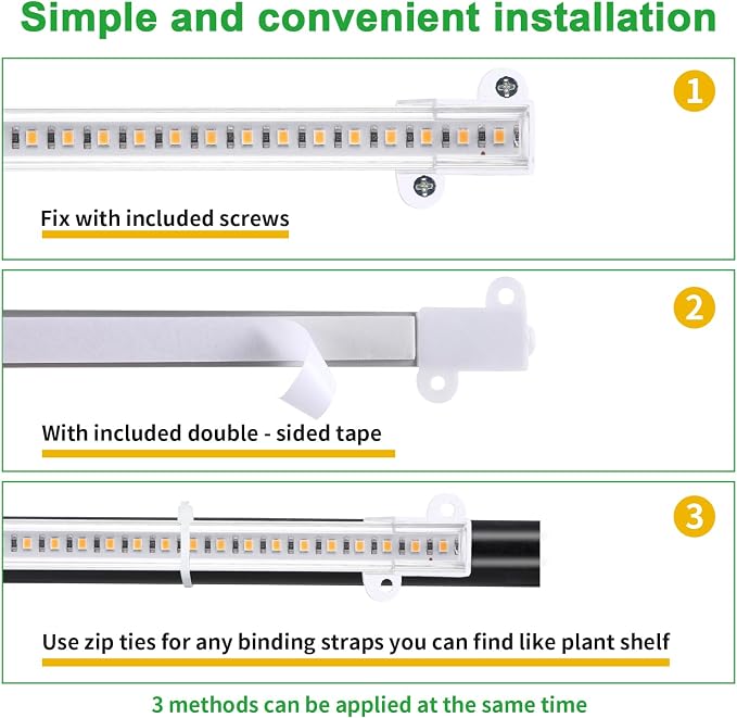 8.6'' Mini LED Grow Light Strips, Full Spectrum 3000K, 52 LED Plant Light with 3/9/12H Timer, 10 Dimmable Levels for Seedling, Succulent and Plant Shelf, 2 Head