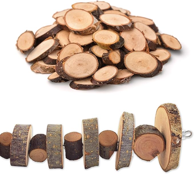 FJNATINH Small Animal Chews Toy Apple Wood Block Cage Hanging Molars Treats Snack for Hamsters Rabbits Bunny Bird Parrots Chinchilla Guinea Pig Gerbils Squirrels, 2 Pack