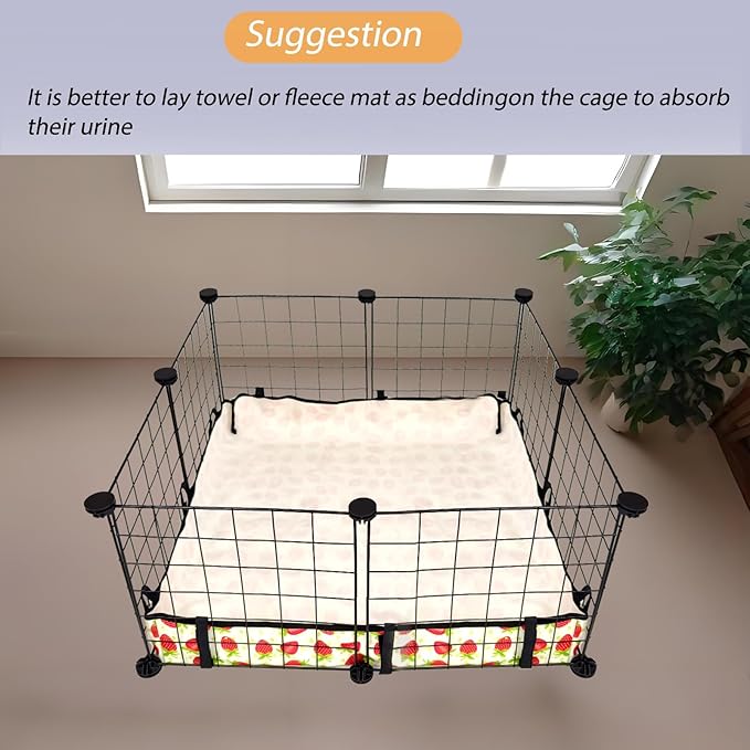 Guinea Pig Cage Liner，Washable Waterproof Oxford Cloth Cage Liners for Small Animals,Hamster Chinchilla Hedgehog Rabbit and Other Small Animals Not Include Cage (28x28 inches)
