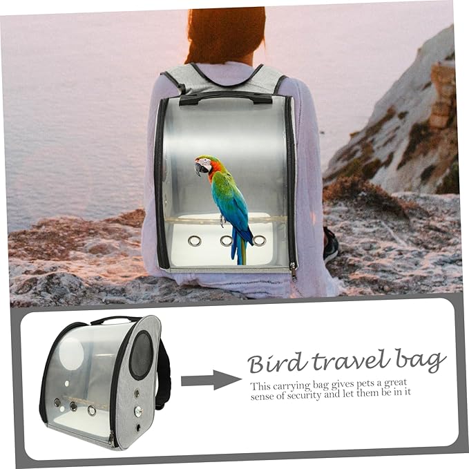Milisten Portable Parrot Bag Wear-Resistant Bird Travel Carrier with Perch Breathable Design for Hiking Shopping and Travel Comfortable and Backpack for Birds