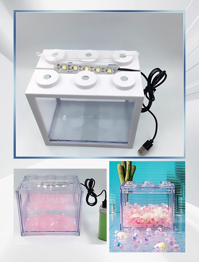 GLOGLOW Aquarium Light, USB Aquarium Light Weight Small Water Plant Light Fish Desktop Mini Decoration Soft LED Lighting Lamp