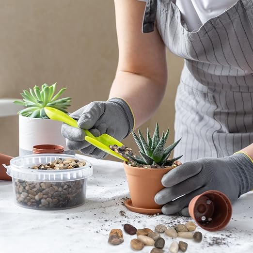 Pulovin 10 lbs Pebbles for Indoor Plants, Succulent, Bamboo, Vase, 3/8" Plant Rocks for Pots Indoor, Small River Rocks Decorative Pea Gravel, Highly Polished