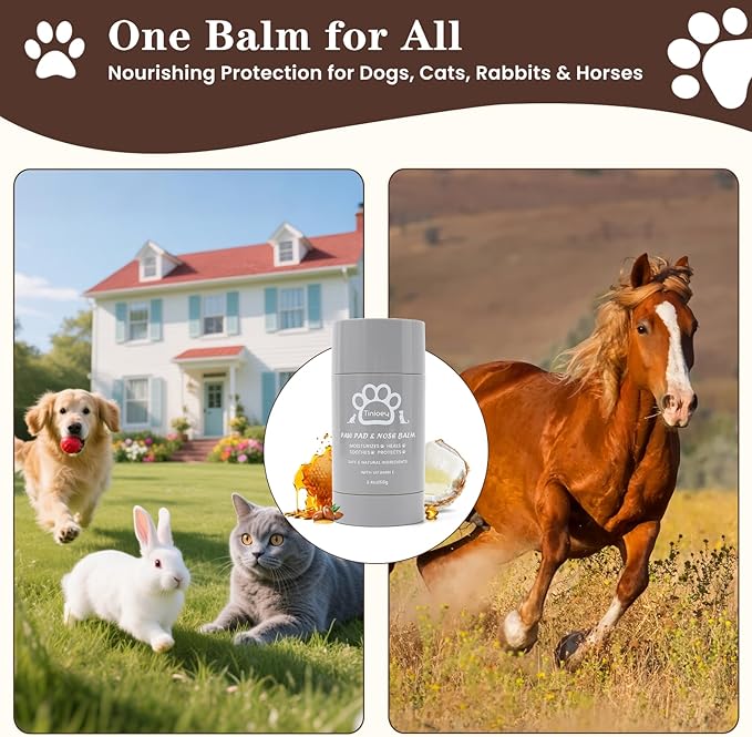 Cat Dog Paw Pad Balm Stick (2.4 oz) | Natural Dog Paw Blam Protector, Soother & Moisturizer for Cracked Dry & Damaged Paws, Nose & Elbows | Snout Soother for Dogs