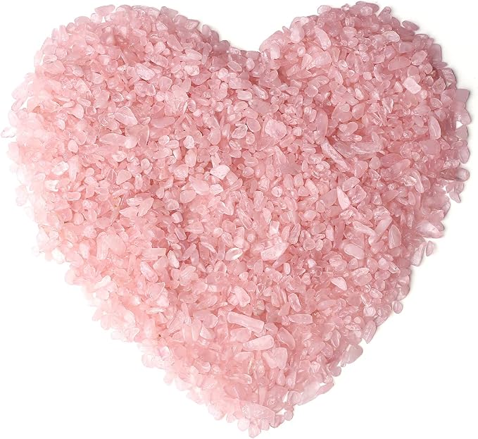Pink Rose Quartz 1lb/15.87oz Outdoor Decorative Tumbled Gravel Crystals Chip Polished Bulk Natural Gem Aquarium Gravel Rocks Pebbles Fish Tank Gravel Vase Filler Succulents Terrarium Supplies