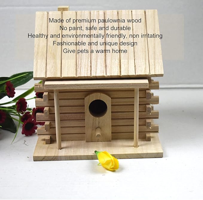 Wooden Birdhouse, Unpainted Bird Nest DIY Kit Paint Hanging Mini Bird Houses for Outside DIY Crafts Indoor Outdoor Nesting Box Garden Decoration
