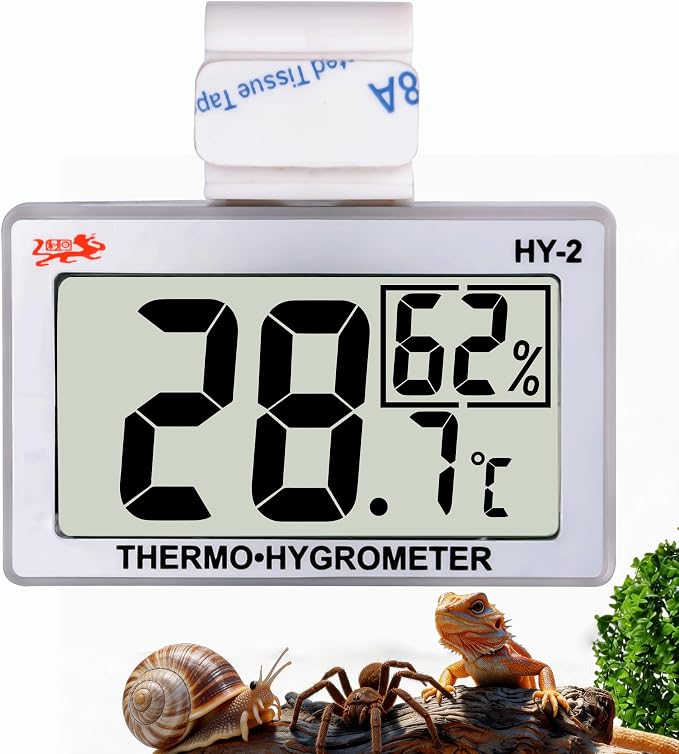 Digital Reptile Thermometer for Tank, Temperature and Humidity Monitor with Probe, Terrarium Thermometer Hygrometer for Gecko, Crested Gecko, Snake, Bearded Dragon Tank Accessories