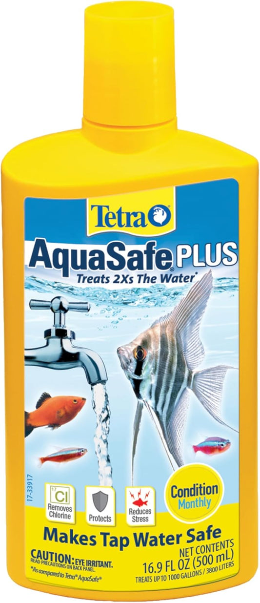 Tetra AquaSafe Plus 16.9 Ounces, aquarium Water Conditioner And Dechlorinator