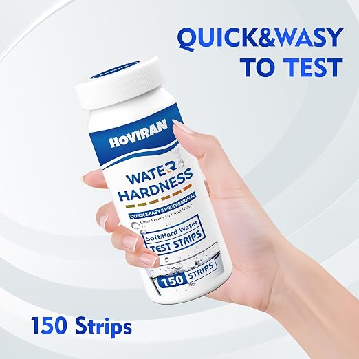 Water Hardness Test Strips, Fast & Reliable Results (0-425 ppm) | Instant Hard Water Testing Kit for Home, Aquarium, Pool, Spa, Drinking Water, 150 Strips