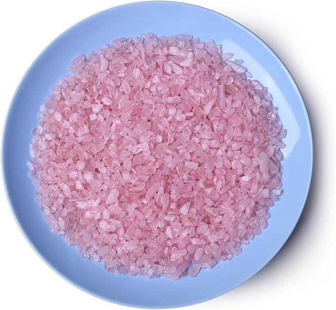 LAIDANLA Rose Quartz Crushed Stone Crystal Chips Bulk Natural Gemstones Healing Reiki Crystals Mini Quartz Vase Filler Aquarium Gravel 100g