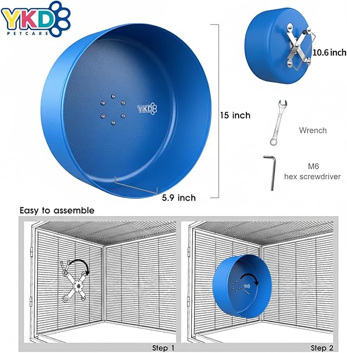 15" Silent Chinchillas Exercise Wheel, Aluminum Alloy Noiseless Running Wheel for Syrian Hamsters, Hedgehogs, Squirrels and Small Pets (Blue)