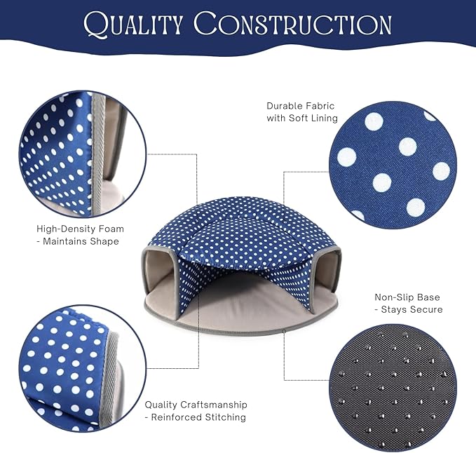 Guinea Pig Hideout Tunnel Bed, Washable Soft Small Animal Hideaway for Ferret, Chinchilla, Dwarf Bunny - House Pet Cage Accessory