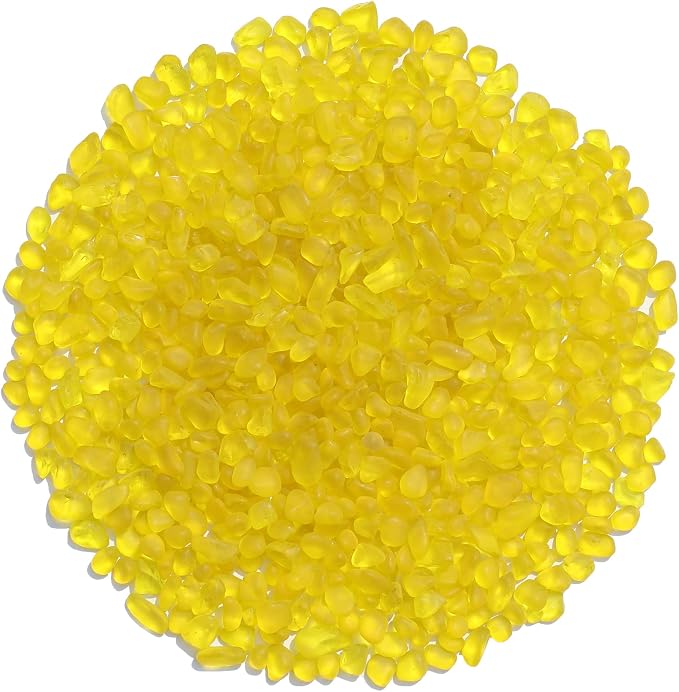 QYGL Sea Glass Stones - 0.9LB Yellow Frosted Glass Pebbles Gemstones | Perfect for Aquarium Rocks, Fish Tank Gravel, Vase Fillers, DIY Crafts, and Home Decor