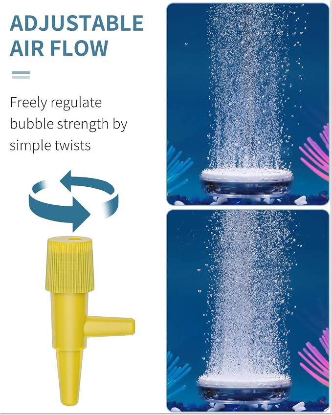 Pawfly Aquarium Air Stone Disc Tiny Micro Bubble Diffuser Release Tool Kit with Suction Cup Air Control Valve and Check Valve Accessories for Nano Air Pumps Small Buckets and Fish Tanks