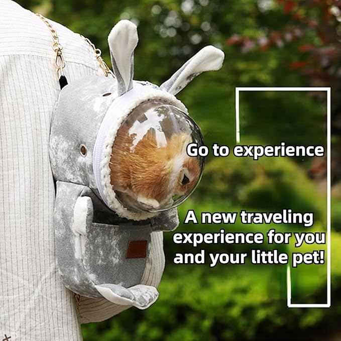 Sugar Glider Travel Pouch Gerbil Hedgehog Portable Travel Carrier Outdoor Hangbag Grey Squirrel Rat Carrier for Small Animal (Grey,Large)