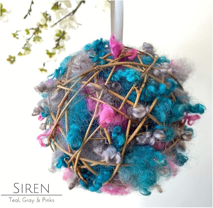 Deluxe Refillable Wild Bird Nesting Ball - Natural Wool Nesting Material Dispenser - Birder Garden Decor Gift