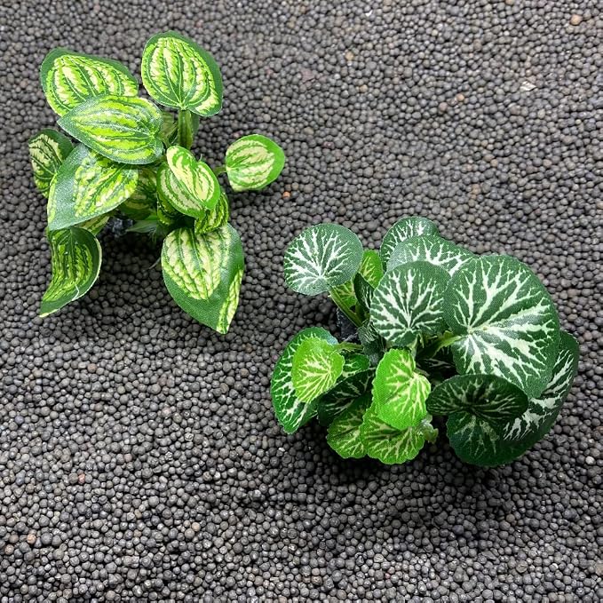 Aquarium Plants Betta Fish Tank Decorations 4inch/2pcs Soft Silk Artificial Plant Goldfish Waterscape Fish Hides Snake Tank/Reptiles Plants (B-3pcs Set)