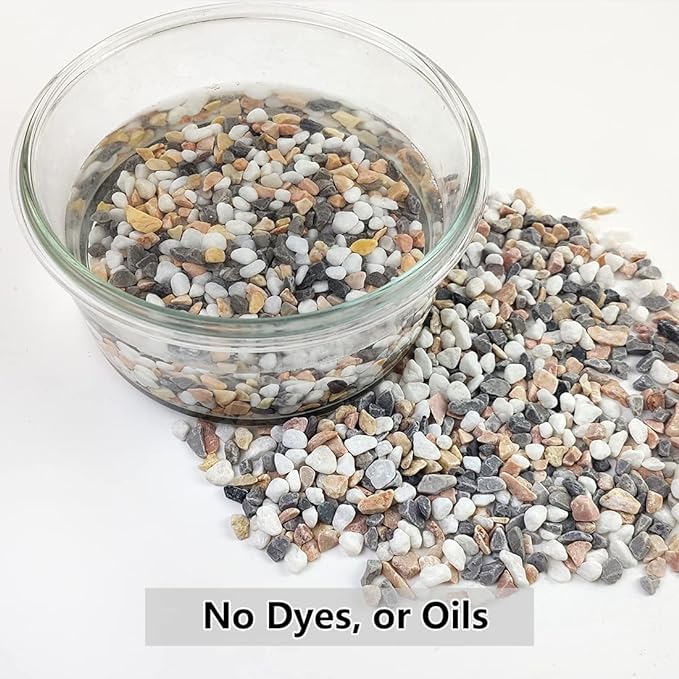 YISZM 5LBS Succulent and Cactus Gravel Pebbles, 1/5 Inch Natural Decorative Polished Stones, River Rocks for Vases, Aquariums, Terrarium and Outdoor Gardening, Mixed Color