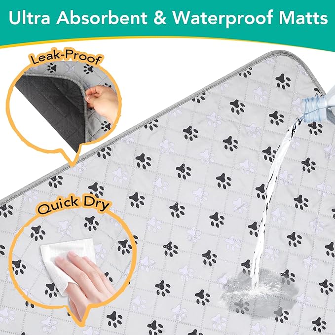 FURWEY 1 Pack Extra Large 72"X72" Washable Pee Pads for Dogs Super Absorbent Dog Training Pads Non-Slip Waterproof Pet Training Pads Mats Whelping Pads for Dogs Cats Puppy