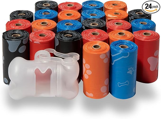 Best Pet Supplies Dog Poop Bags for Waste Refuse Cleanup, Doggy Roll Replacements for Outdoor Puppy Walking and Travel, Leak Proof and Tear Resistant, Thick Plastic - Assorted, 360 Bags