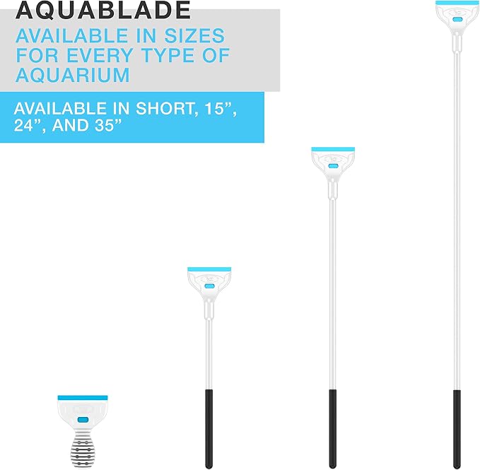 AquaBlade P - Acrylic Safe Aquarium Scraper w/ Plastic Blade, Long, 24-inches