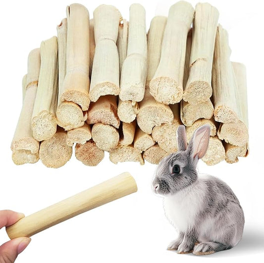 Jorewood 250g Sweet Bamboo Chew Sticks Rabbit Chew Sticks for Rabbits, Natural Bunny Chew Toy for Teeth Grinding, Small Animal Treats for Guinea Pig, Hamster, Chinchilla