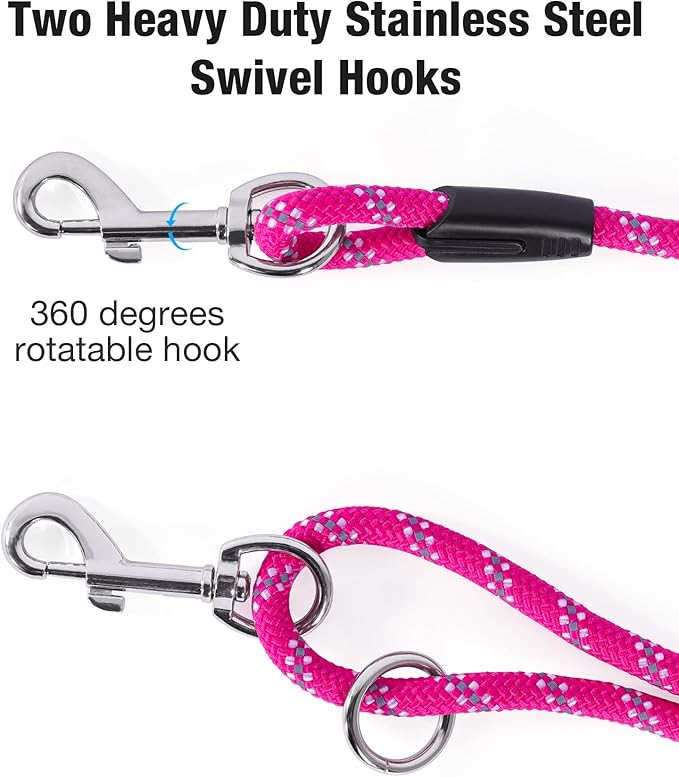 Long Dog Leash for Training 10FT/16FT/20FT/30FT/50FT/100FT, Reflective Tie Out, Heavy Duty Dog Lead for Large, Medium & Small Dogs - Outside Walking, Playing, Camping, Yard