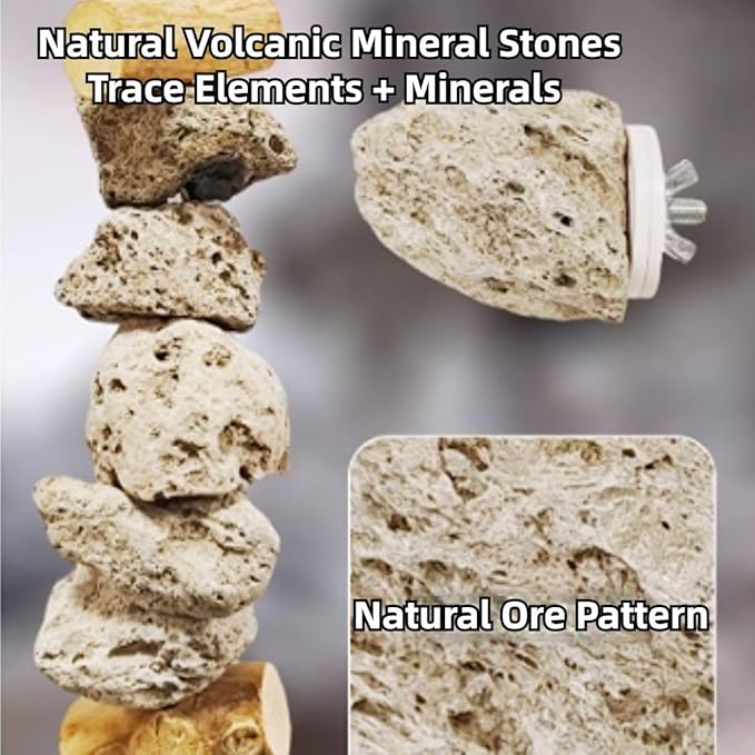 Mineral Block Chew Toys for Sharp Beaks, Bird Beak Grinding Stone, Cage Accessories Calcium Supplement for African Grey, Budgies, Cockatiels, Small to Medium Birds