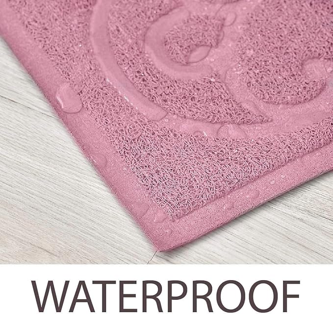 PetLike Cat Litter Box Mat, Thick Kitty Litter Trapping Mat, Durable,Waterproof &Washable with Non-Slip Backing, Soft on Kitty Paws and Easy to Clean, BPA Free