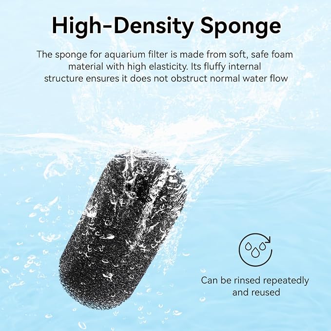 Pre Filter Sponge for Aquarium, Replacement Intake Filter for Marina | Fits S10, S15 and S20 Filter Models, Aquarium Filter Media Strainer for Aquarium Fish Tank, Protects Fry and Shrimp, 8 Pack