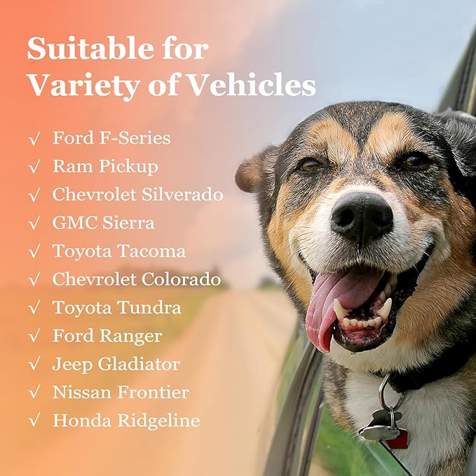 Mancro Dog Hammock for Truck with Flip Up Rear Seats, Waterproof Dog Back Seat Cover with Mesh Window Heavy Duty Back Seat Cover for Dogs, Compatible with F150, Chevy Silverado Matte Orange