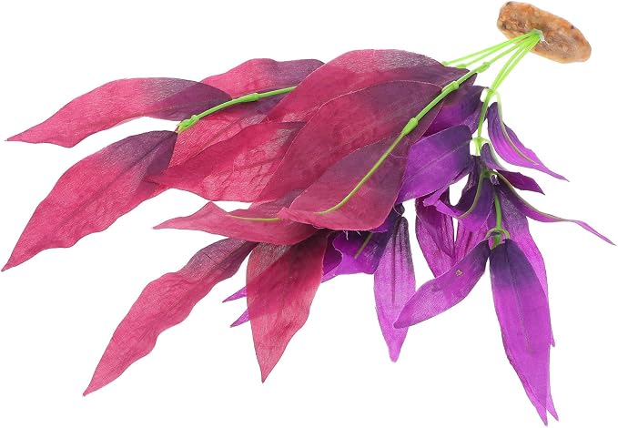 2 Pcs Silk Fish Tank Plants, 14 Inch Silk Aquarium Plants for Fish Tank | Artificial Silk Plants for Betta Fish Tank Goldfish Turtle Tanks Decorations Purple