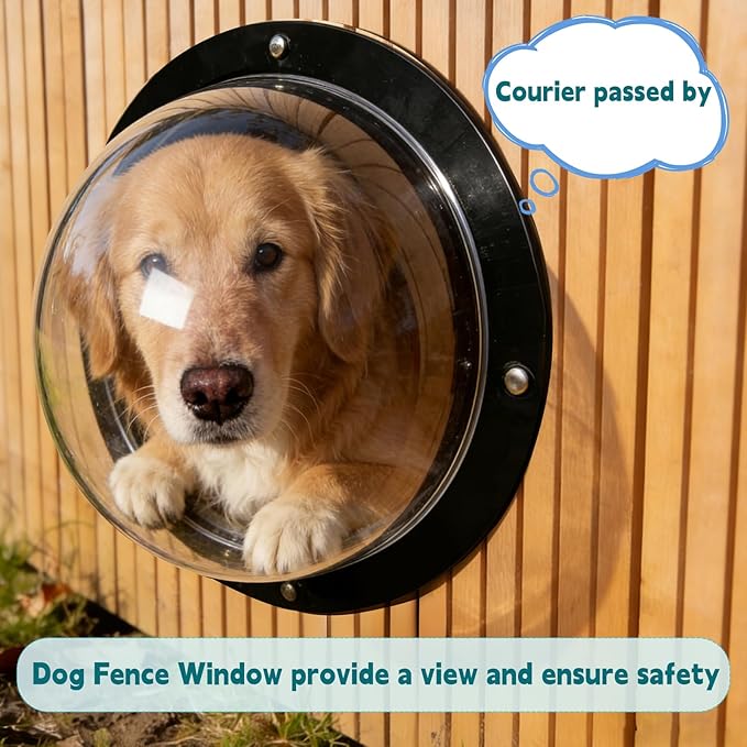 Nexboraque 2 Pack Dog Fence Window, Plastic Pet Dome Clear View Pet Peek Window for Dog, Cat, Horse, Pet Supply, 12.4 x 4.9 Inch